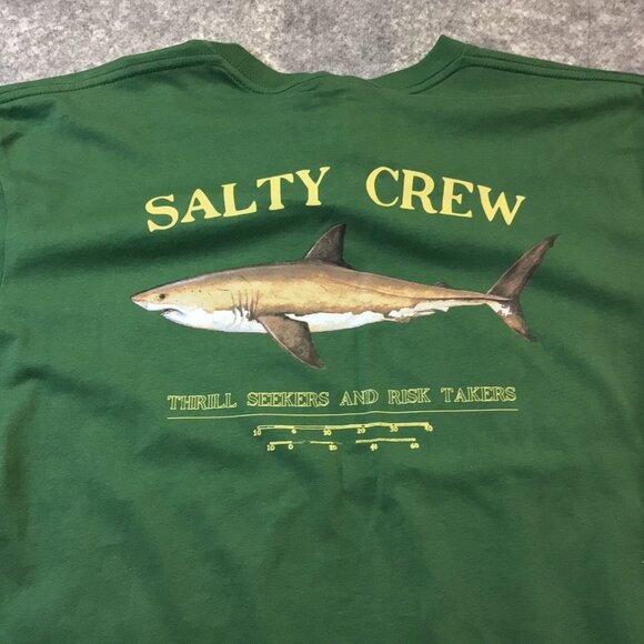 Salty Crew shirt Mens Large Green Amadeo Bachar Ahi Mount Double Sided T-shirt - Picture 6 of 12